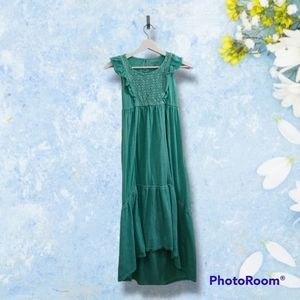Green dress with lace, size 10/12